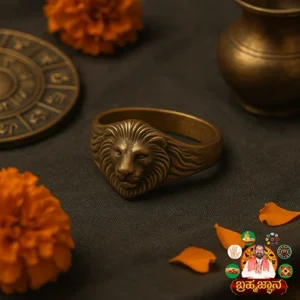 lion face design ring symbolizing strength courage and leadership – Brahmajnana